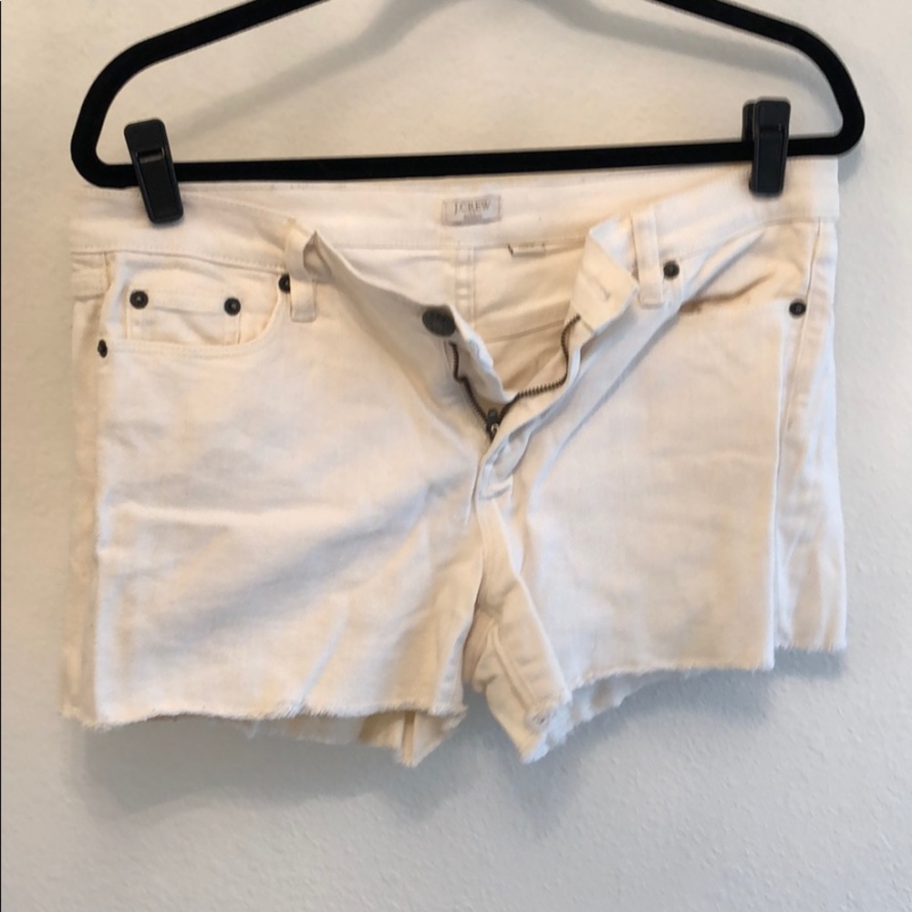 JCREW stretch Denim Shorts in cream